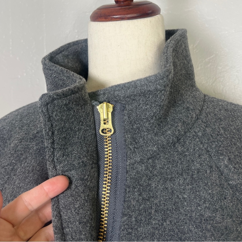 J.CREW Women Size 8P Heather Gray Toscana Coat Italian Stadium-cloth Wool‎ Blend - Picture 6 of 14
